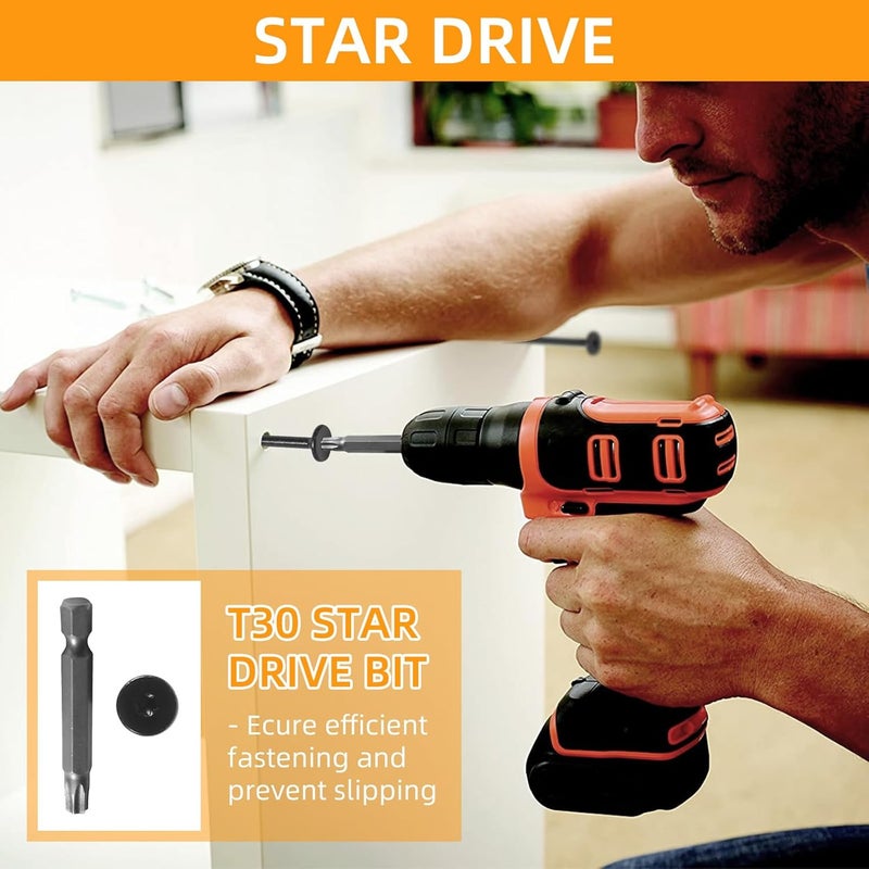 AiVeUao 200Pcs Lag Screws #14 x 4 Inch, Heavy Duty Structural Wood Screws, Star Drive Decking Screw, Wooden Timber Screw for Timber Log Landscaping Wood with T30 Star Bit, Washer Head - Image 5